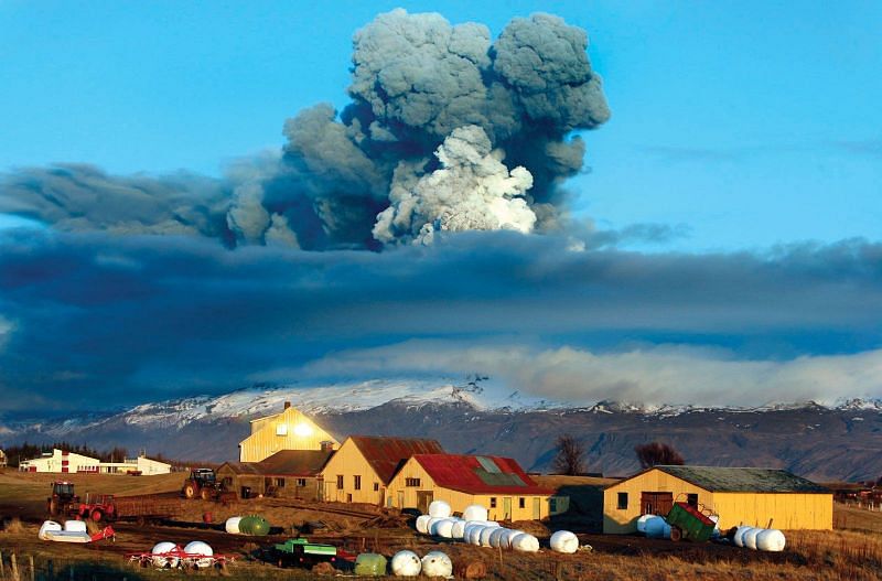 2010 में आइसलैंड में फटा ज्वालामुखी