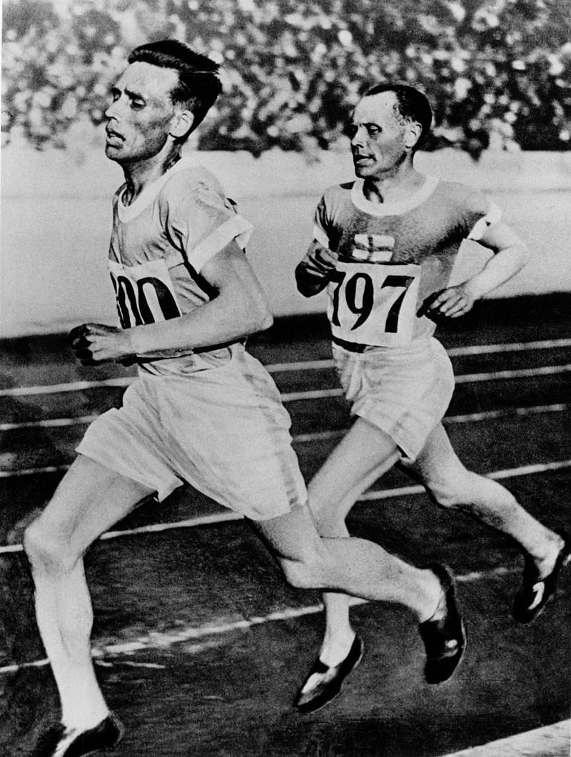 Paavo Nurmi [right] - A sad end to an otherwise glorious career