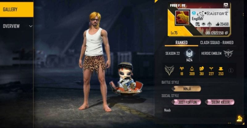 Raistar #39 s Free Fire ID number stats subscribers rank earnings and more