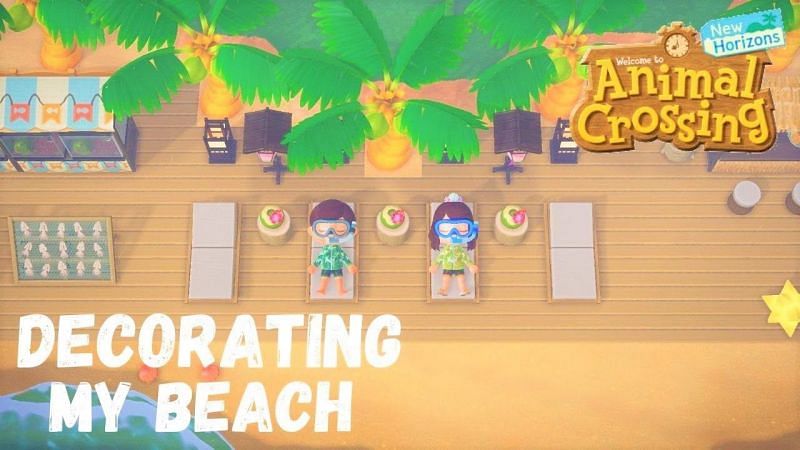 Beach decoration ideas in Animal Crossing: New Horizons (Image via MushroomGames)