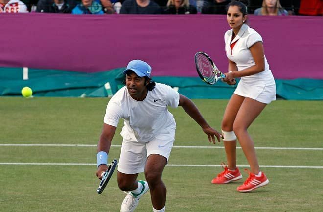 Leander Paes and Sania Mirza at the 2012 London Olympics