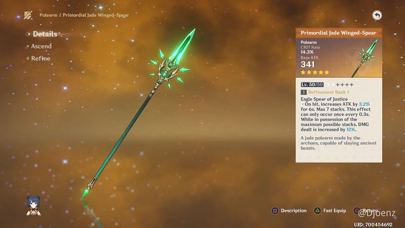 Primordial Jade Winged-Spear (Image via Djoenz)