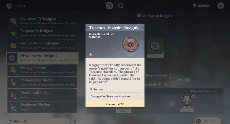 Treasure Hoarder Insignia (image via Genshin Impact)