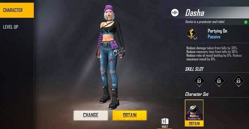 Dasha character in Free Fire