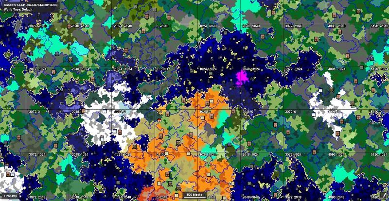 minecraft all biomes map