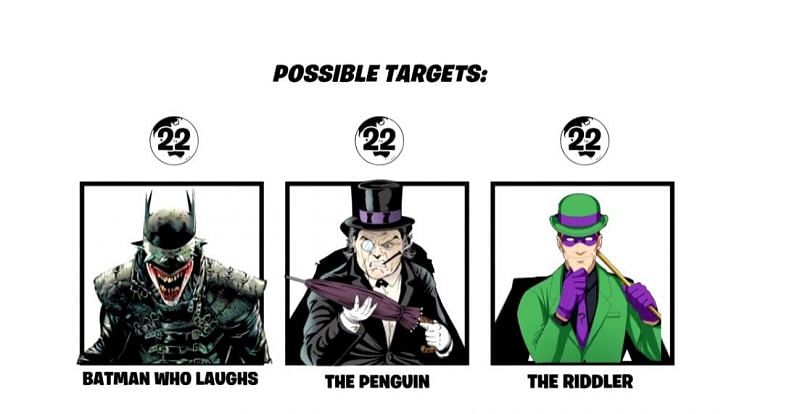 Batman Who Laughs, The Penguin, and The Riddler in Fortnite (Image via HappyPower/YouTube)