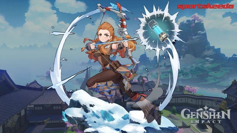 Leaks reveal Aloy&#039;s ascension materials ahead of her collab in Genshin Impact. (image via Sportskeeda)
