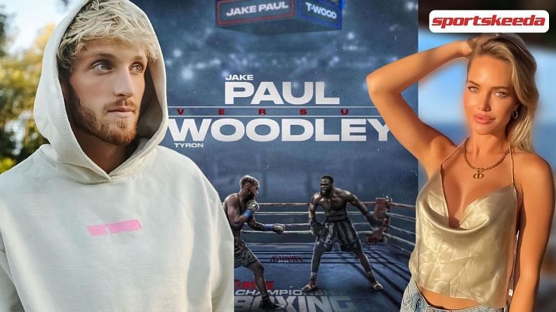 Logan Paul flirted with Kourtney Kellar during the Jake Paul x Tyron Woodley bout (Images via Sportskeeda and Instagram)