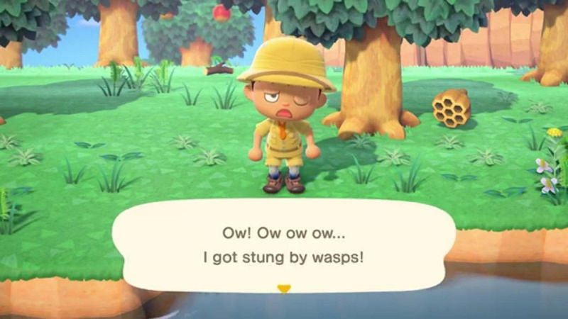 Stung by wasps.( Image via Animal Crossing, Newsweek)