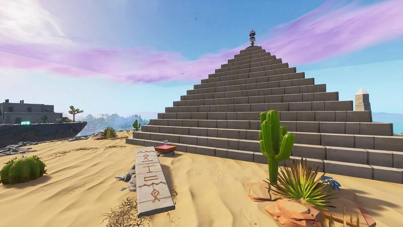 The upcoming Pyramid landmark could be hiding in plain sight (Image via Quenthein/Fortnite Creative)