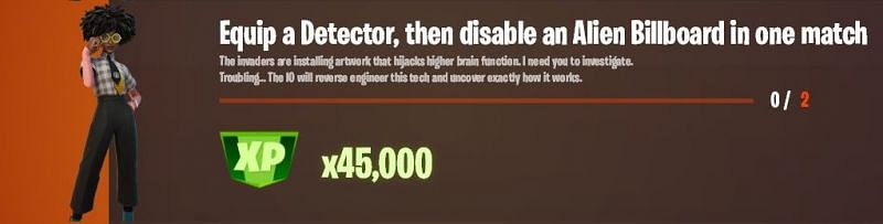 equip a detector then disable an alien billboard
