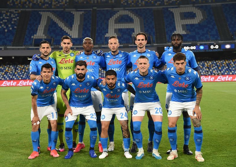 Napoli and Venezia trade tackles at the Stadio Diego Armando Maradona on Sunday