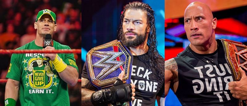 WWE यूनिवर्सल चैंपियन रोमन रेंस, जॉन सीना और द रॉक