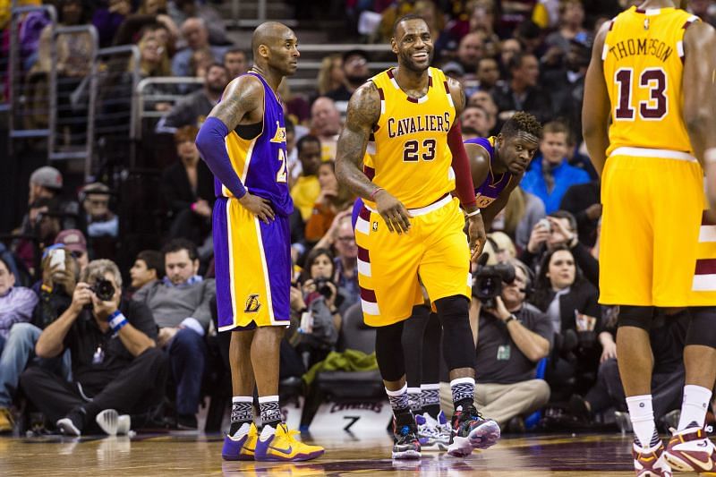 LeBron James (center) and Kobe Bryant were the highest rated players in NBA 2K for years together.