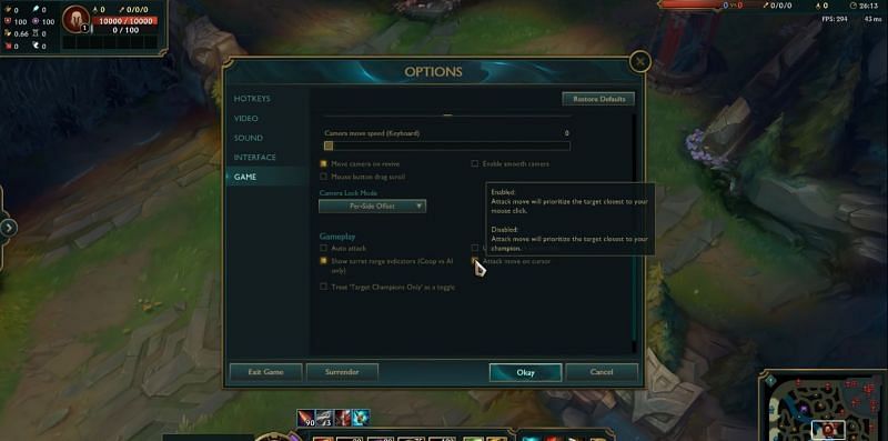 league of legends attack move settings