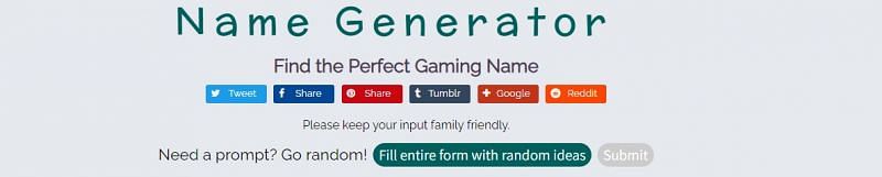 Generate a customized nickname with ease (Image via Names Generator)