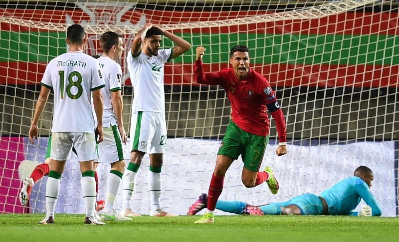 आयरलैंड के खिलाफ रोनाल्डो ने पुर्तगाल की ओर से निर्णायक गोल किया।