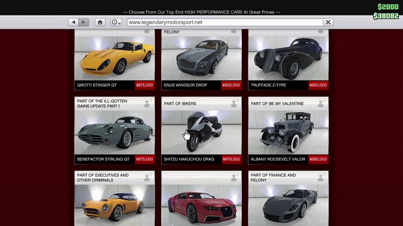 gta 5 online cars legendary motorsport