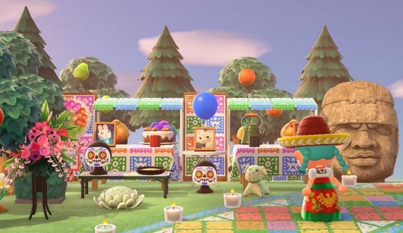 Day of the Dead event in Animal Crossing: New Horizons (Image via u/cottonnara on Reddit)