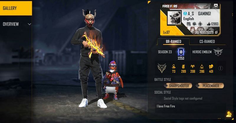 What's the Free Fire ID of AS Gaming? Account stats, earnings, and more