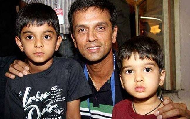 Rahul Dravid with his two sons.