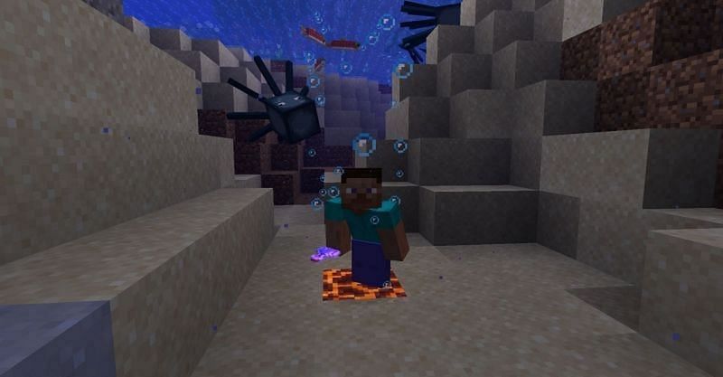 &quot;Sleep With the Fishes&quot; is an achievement requiring players to spend one Minecraft day underwater (Image via Mojang)