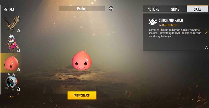 Poring is not available for purchase in the store(Image via Free Fire)