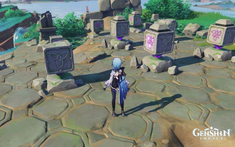 Genshin Impact How to solve the rotating 9 cubes puzzle in Watatsumi Island
