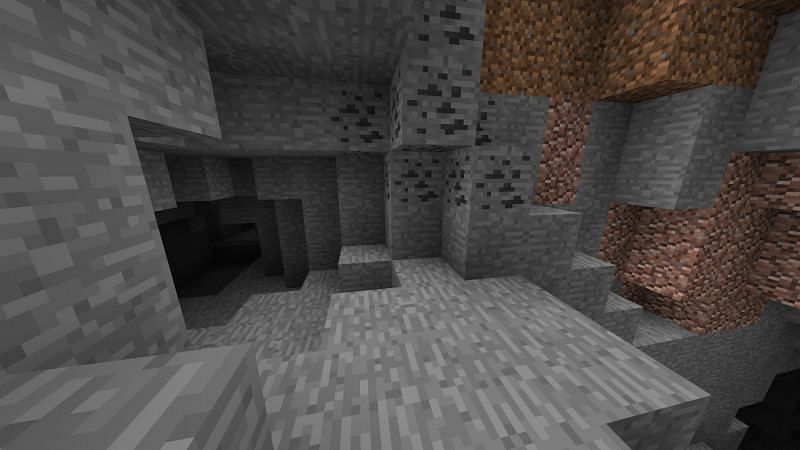 A coal ore in a cave (Image via Minecraft)