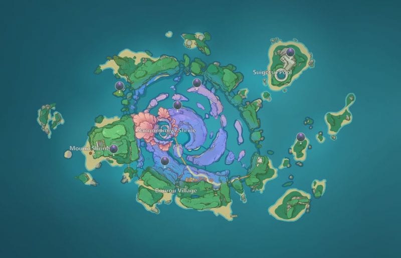 Genshin Impact All 12 Relay Stone puzzle locations in Watatsumi