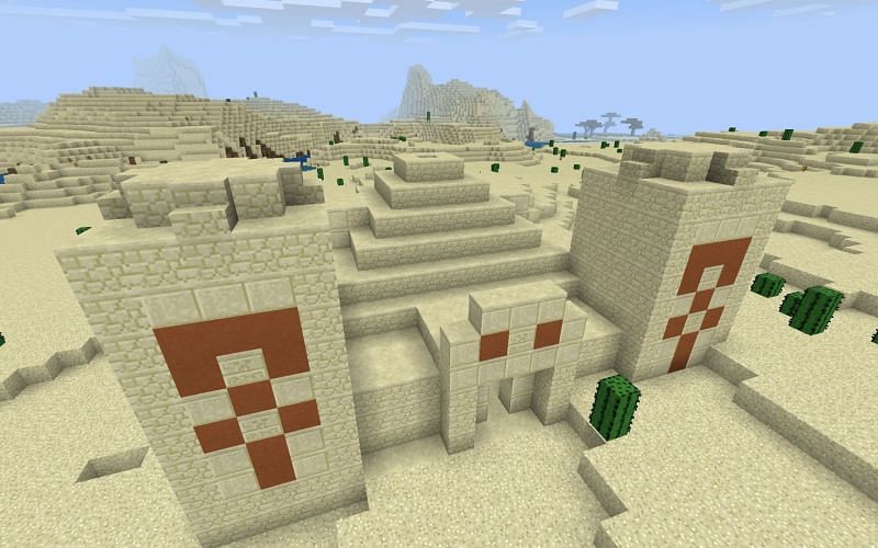 An image of a desert temple in Minecraft. (Image via Mojang).
