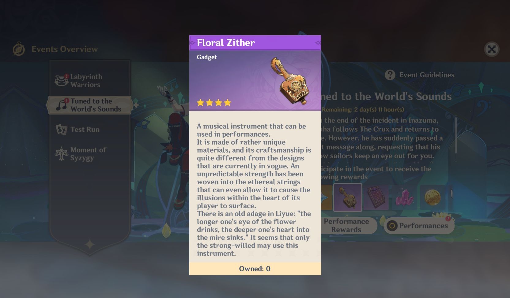 How to get the Zither instrument in Genshin Impact