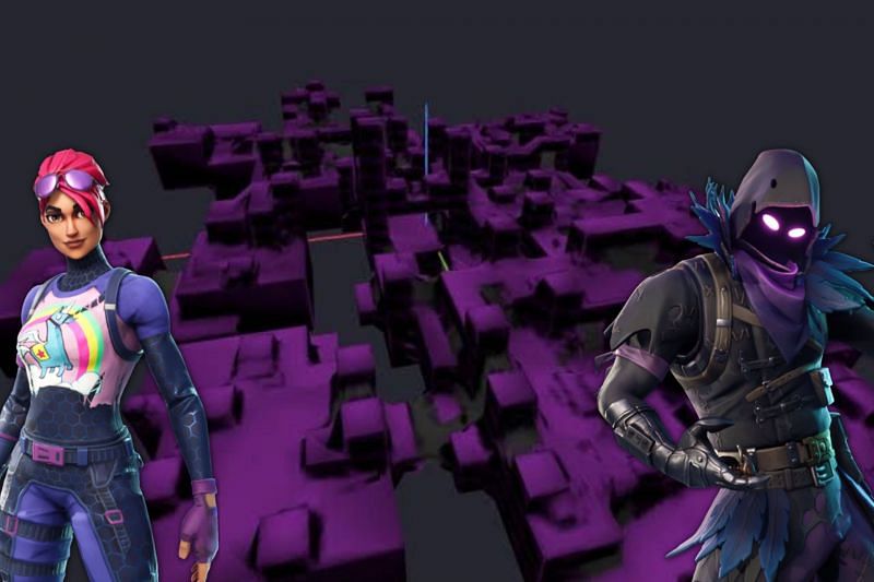 The leaked Cube Town POI is expected to come in Fortnite Season 8 during Halloween (Image via Sportskeeda)