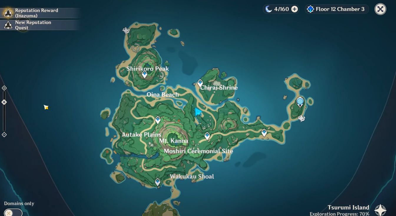 Rero&#039;s location on the map (Image via Genshin Impact)