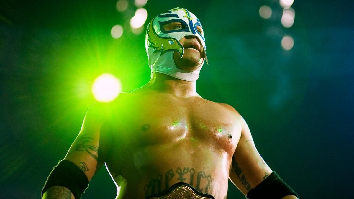 Rey Mysterio performing in WWE