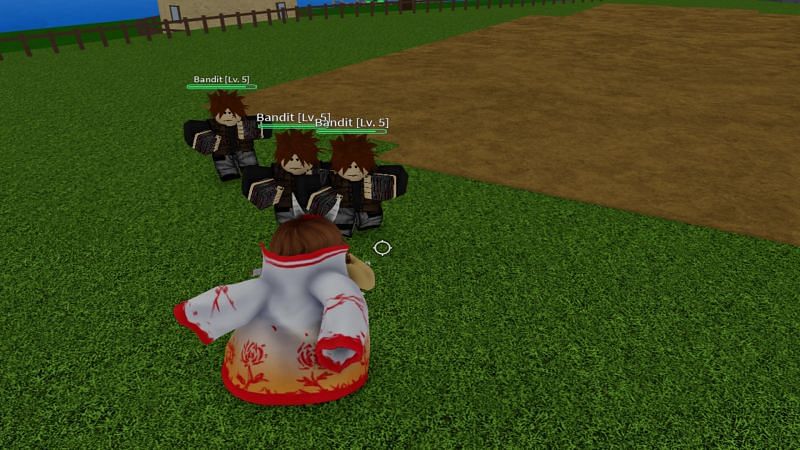 Group enemies together awards experience faster. (Image via Roblox)