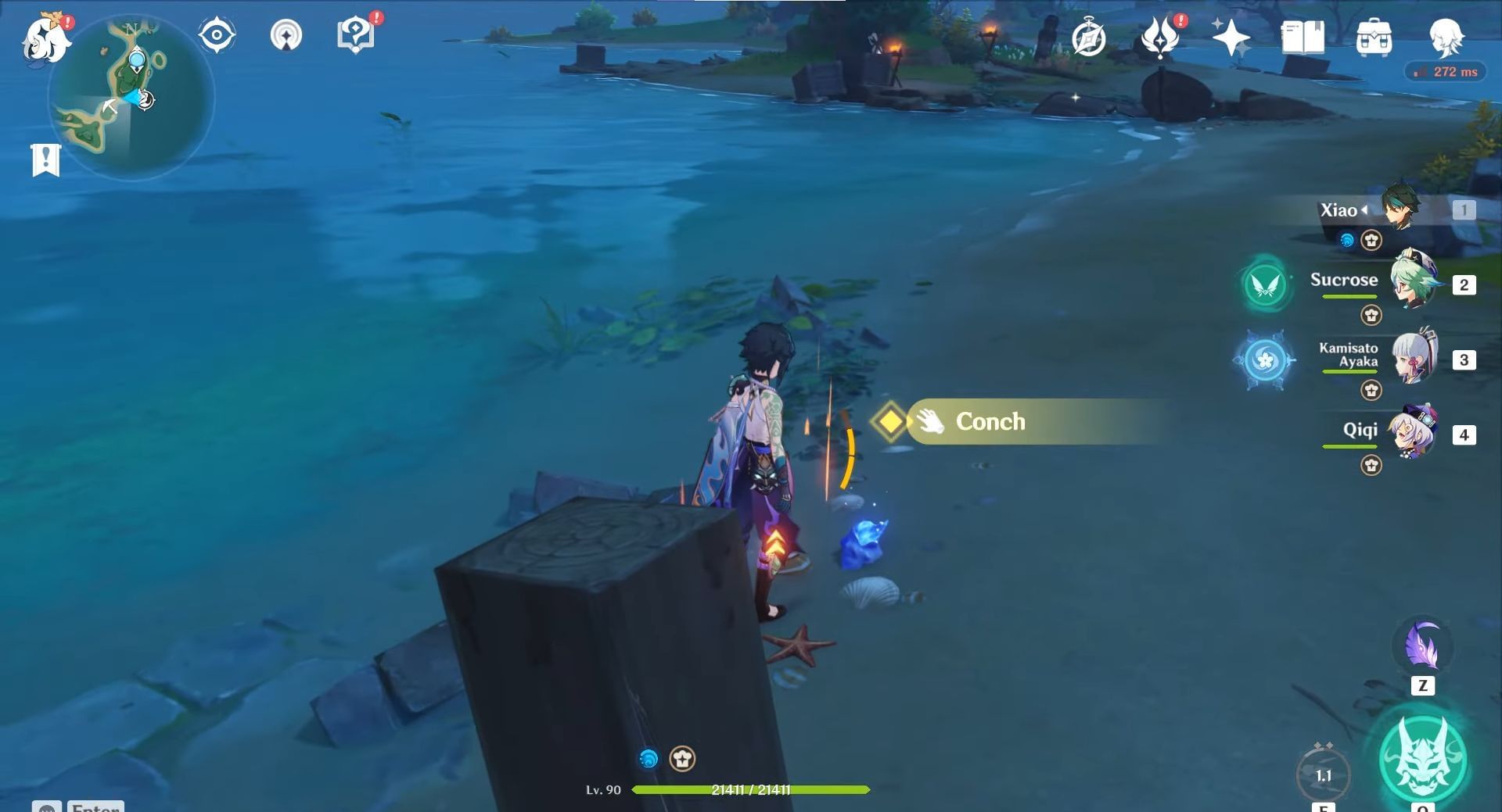 All conch locations in Tsurumi Island Genshin Impact guide to find all treasure map fragments