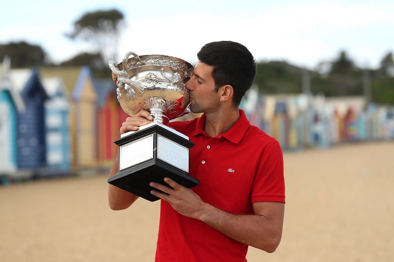 Novak Djokovic with his 2021 Australian Open title