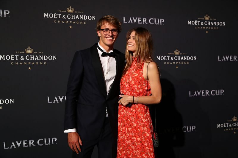 Alexander Zverev and Olya Sharypova at the 2019 Laver Cup