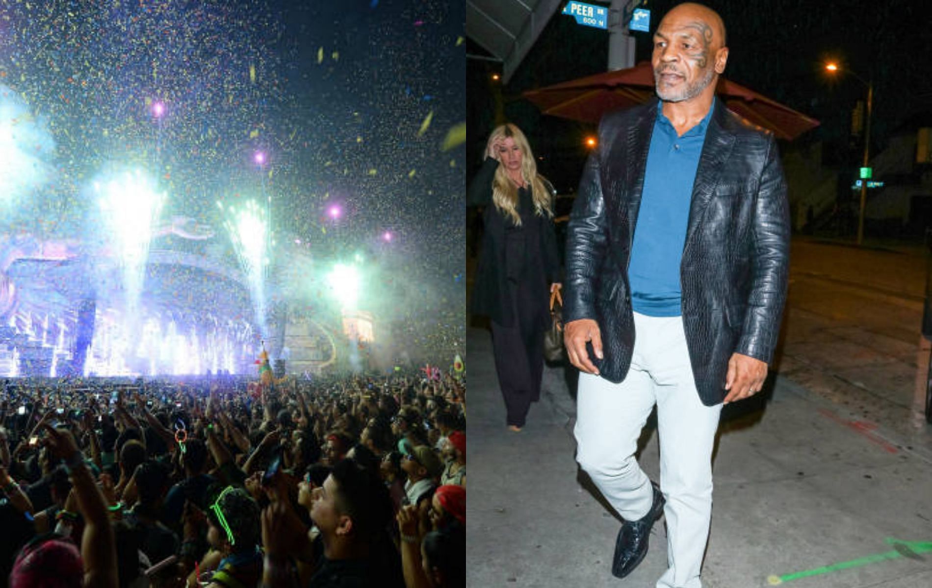 Mike Tyson attended EDC music festival in Las Vegas last night.