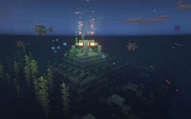 An image of an ocean monument in Minecraft. (Image via Mojang).