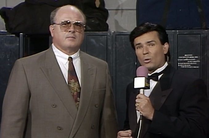 Eric Bischoff in 1992 with the man he would eventually replace, Bill Watts.