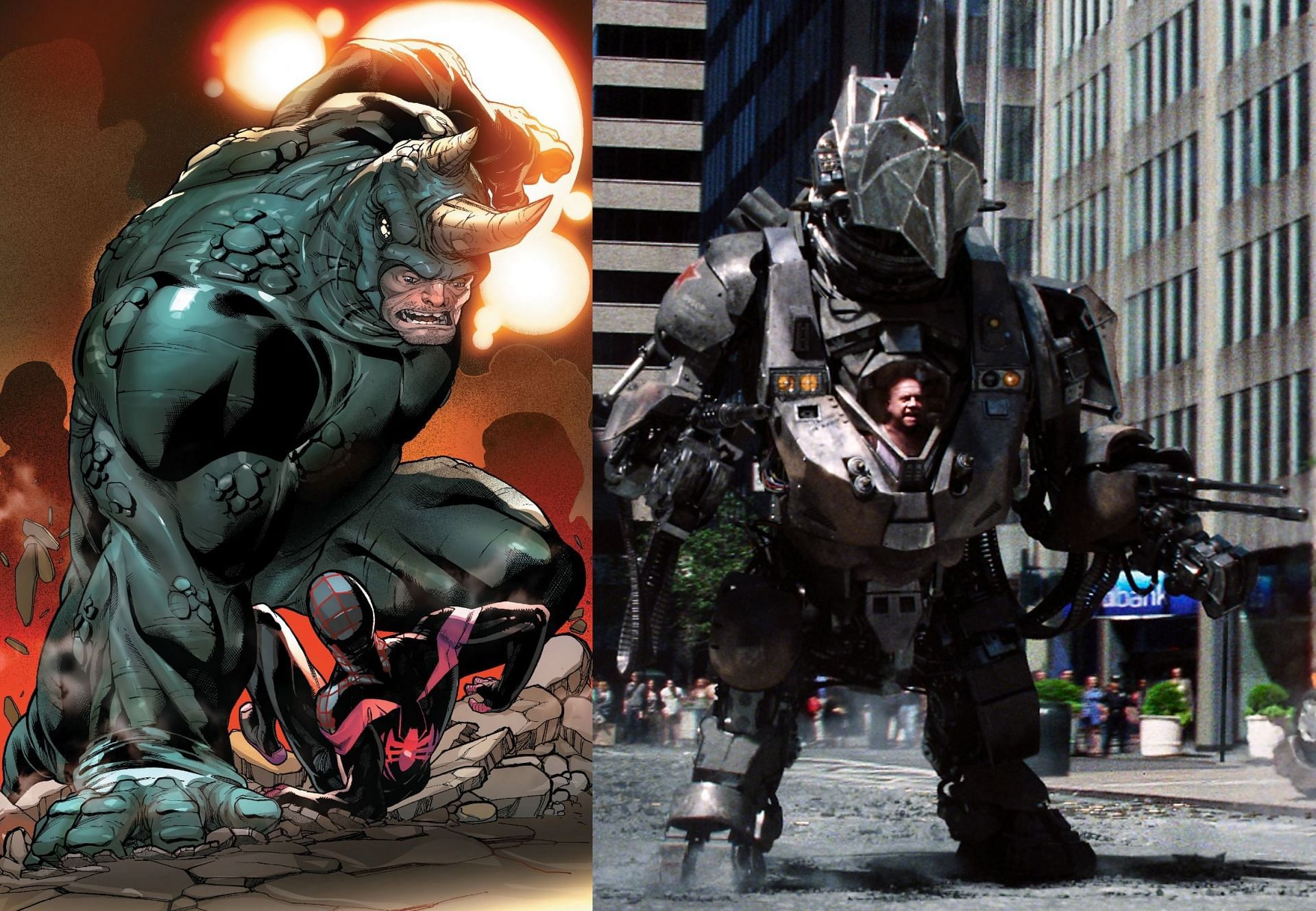 Rhino in the comics and in TASM 2 (Image via Sony Pictures Entertainment/Marvel)