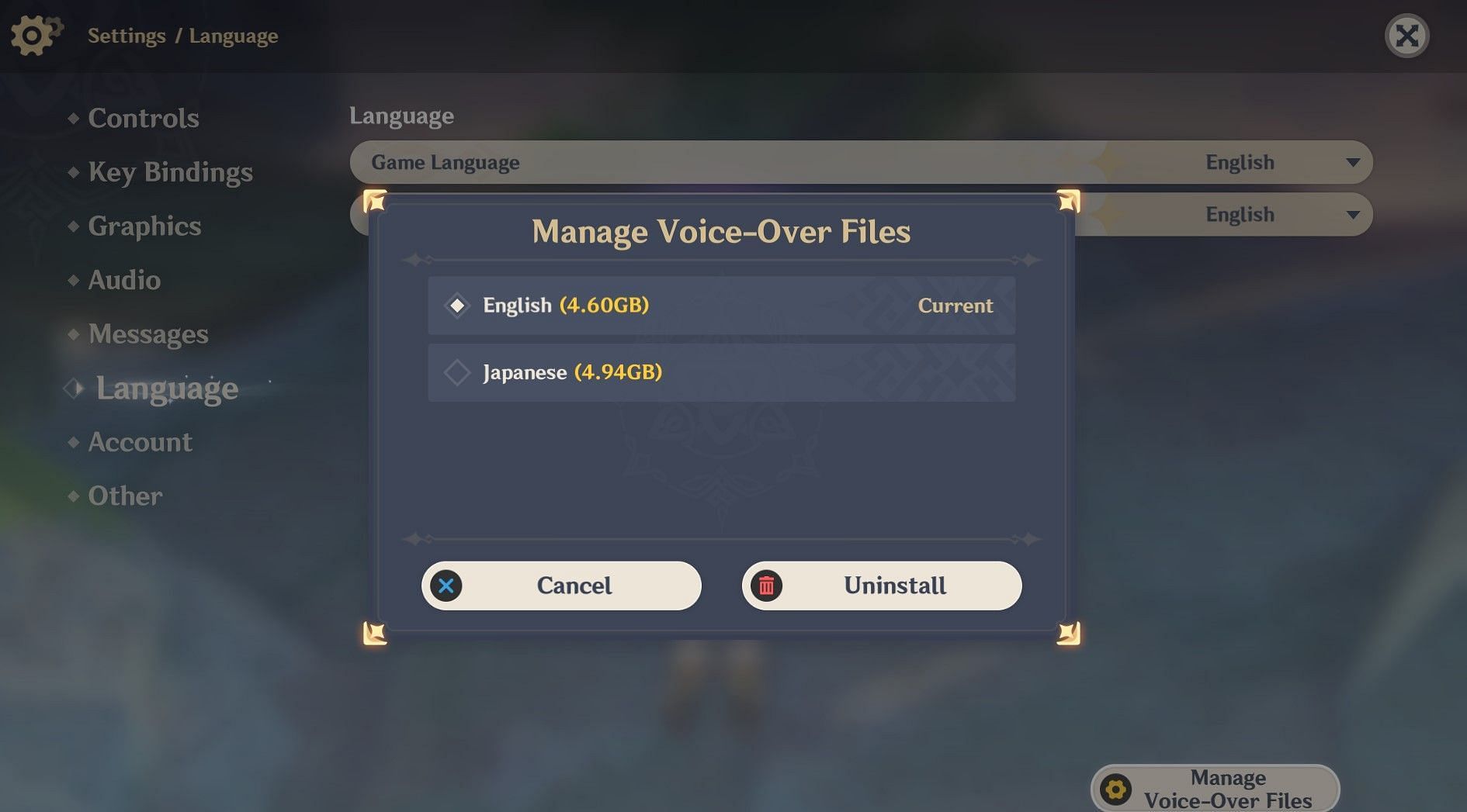 How to delete voice-packs in Genshin Impact (Image via Genshin Impact)