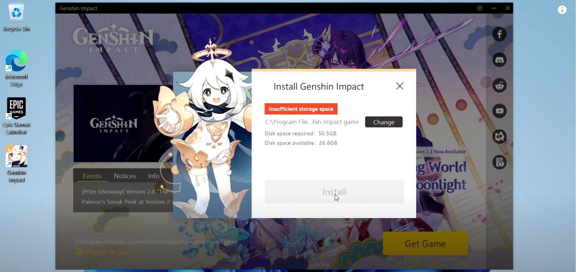 How much space does Genshin Impact take on Android and PC?