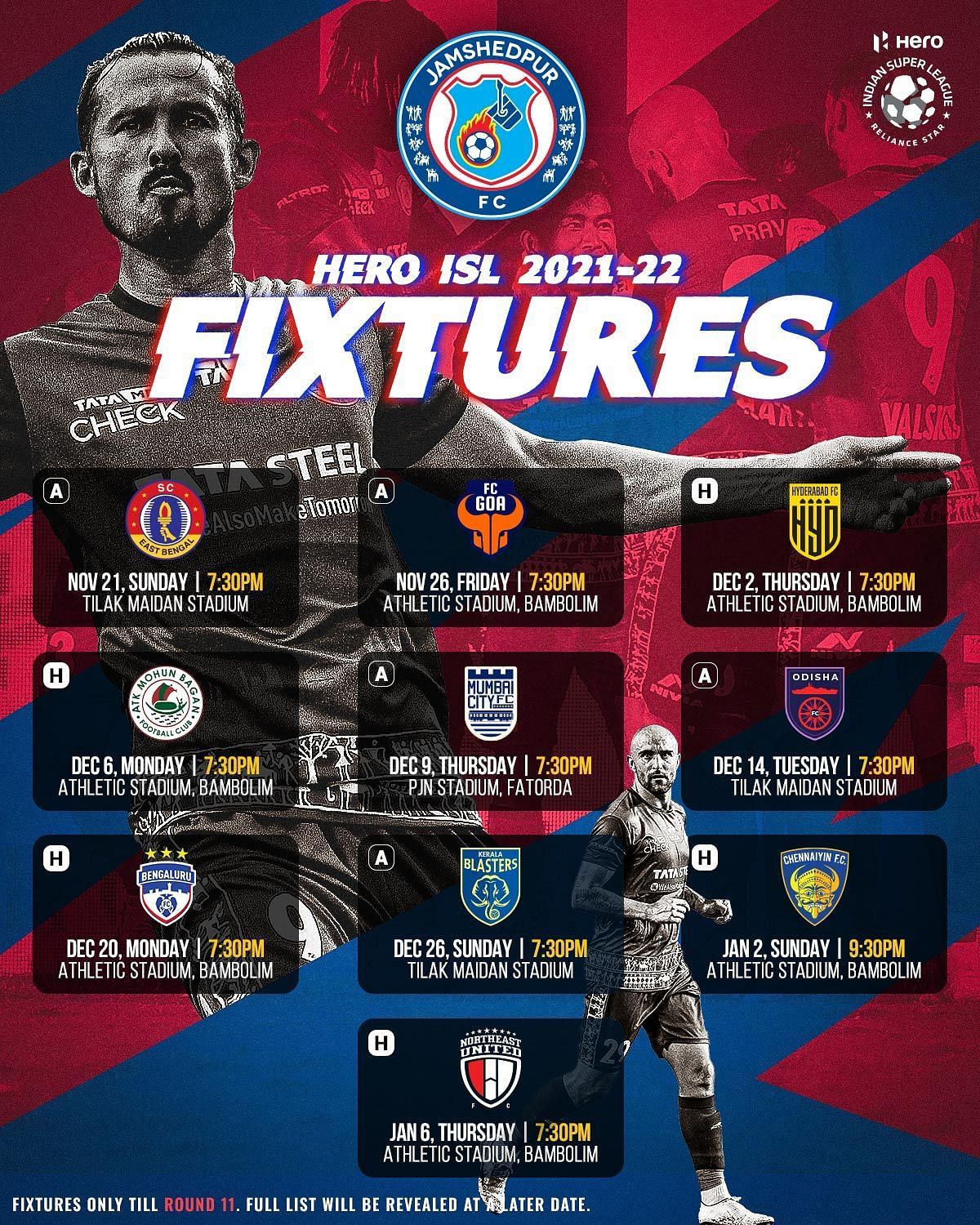 ISL 2021-22 Fixtures