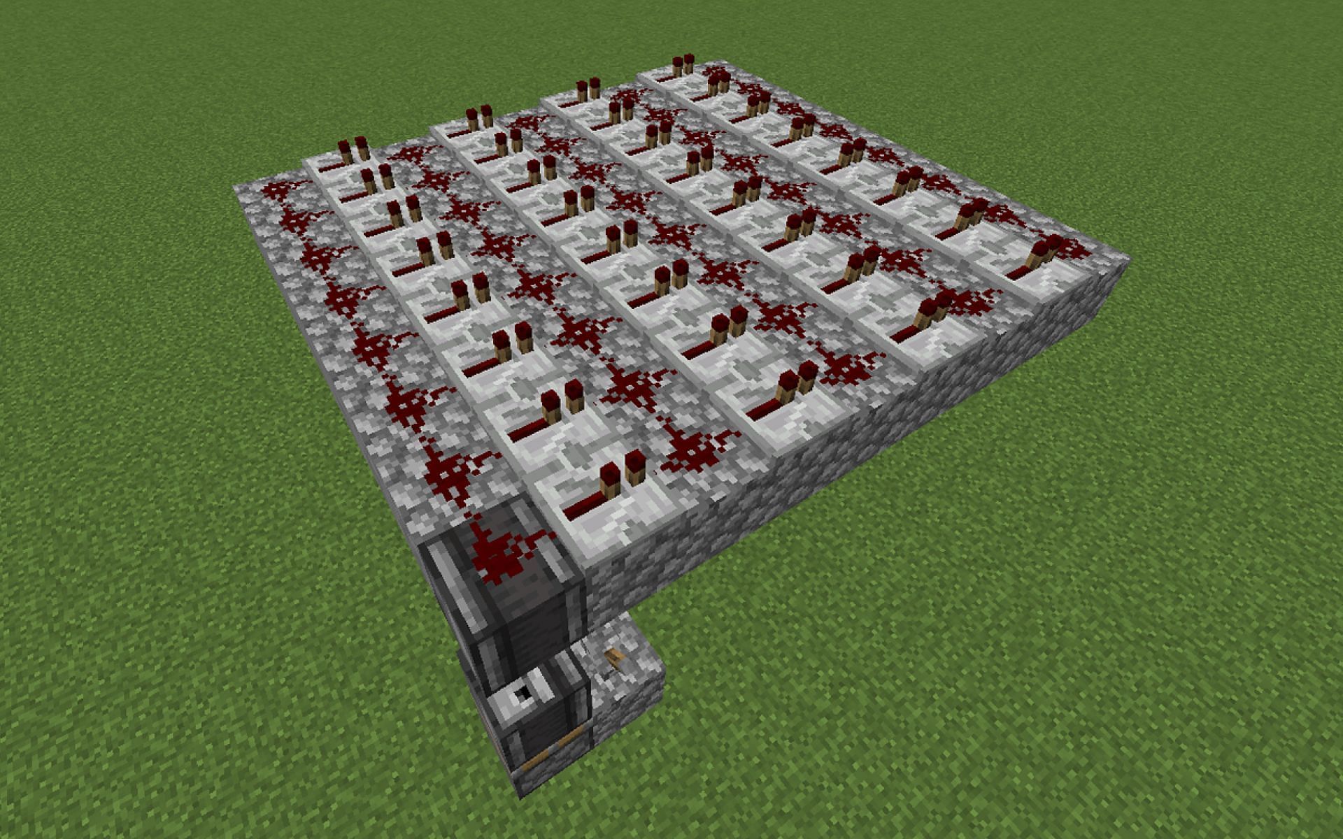An image of a functional but inactive lag machine in-game (Image via Minecraft)