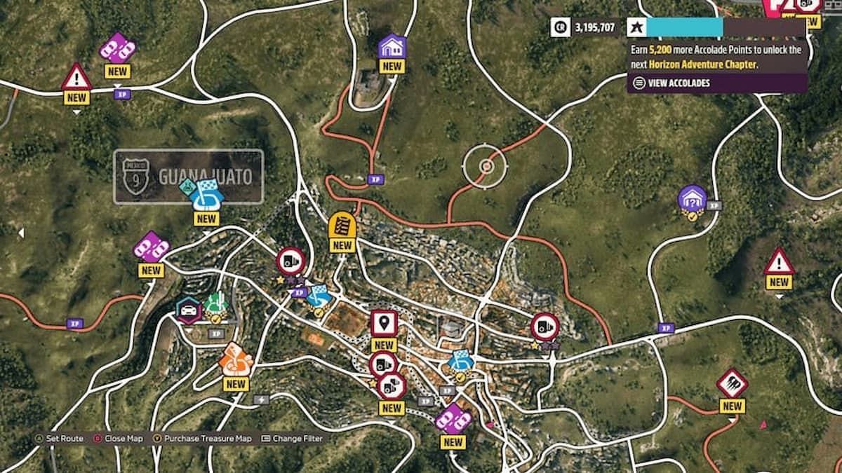 Guanajuato on the Forza Horizon 5 map. (Image via Playground Games)