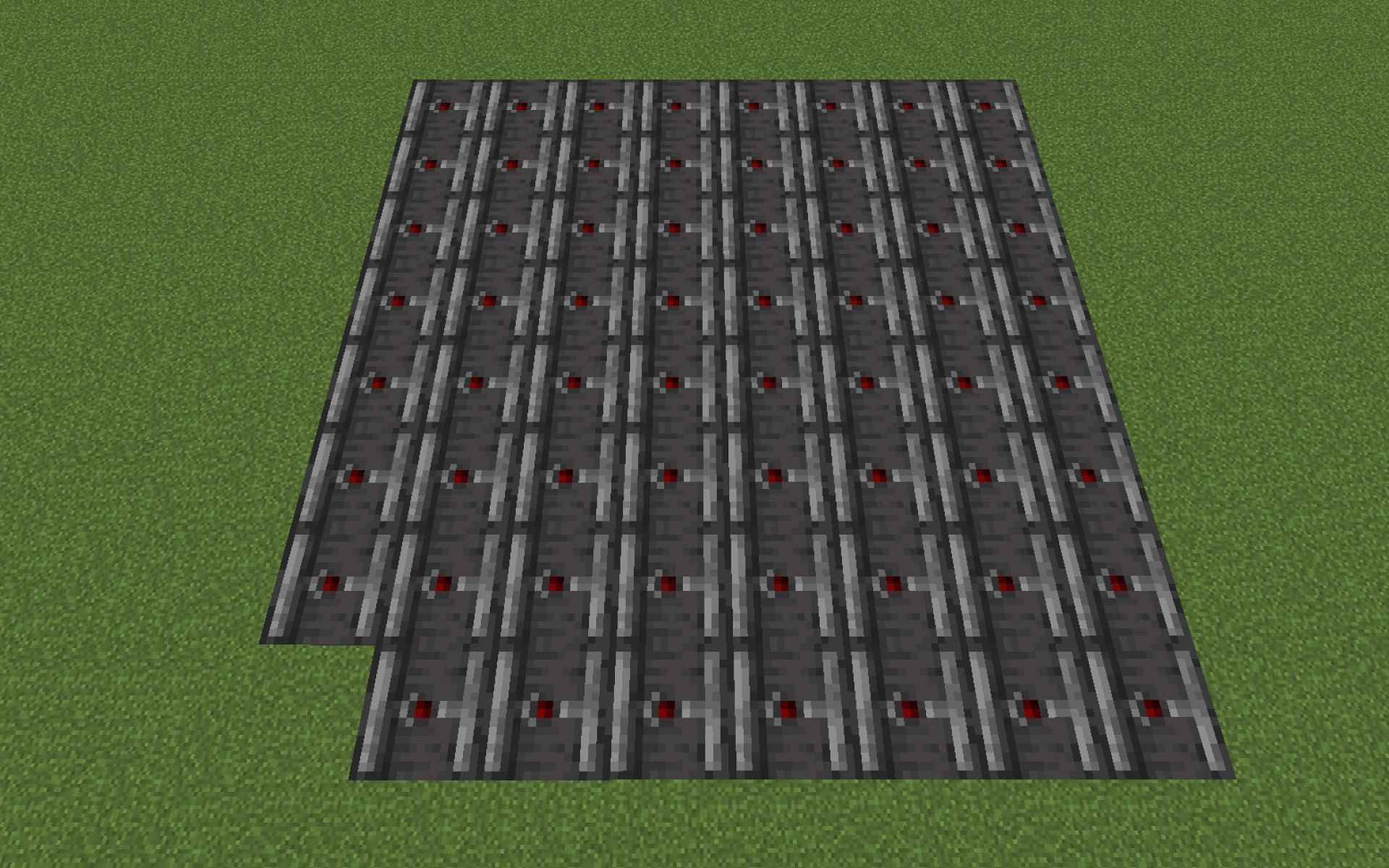 Observers and pistons make up the bulk of this lag machine design. Image via Minecraft