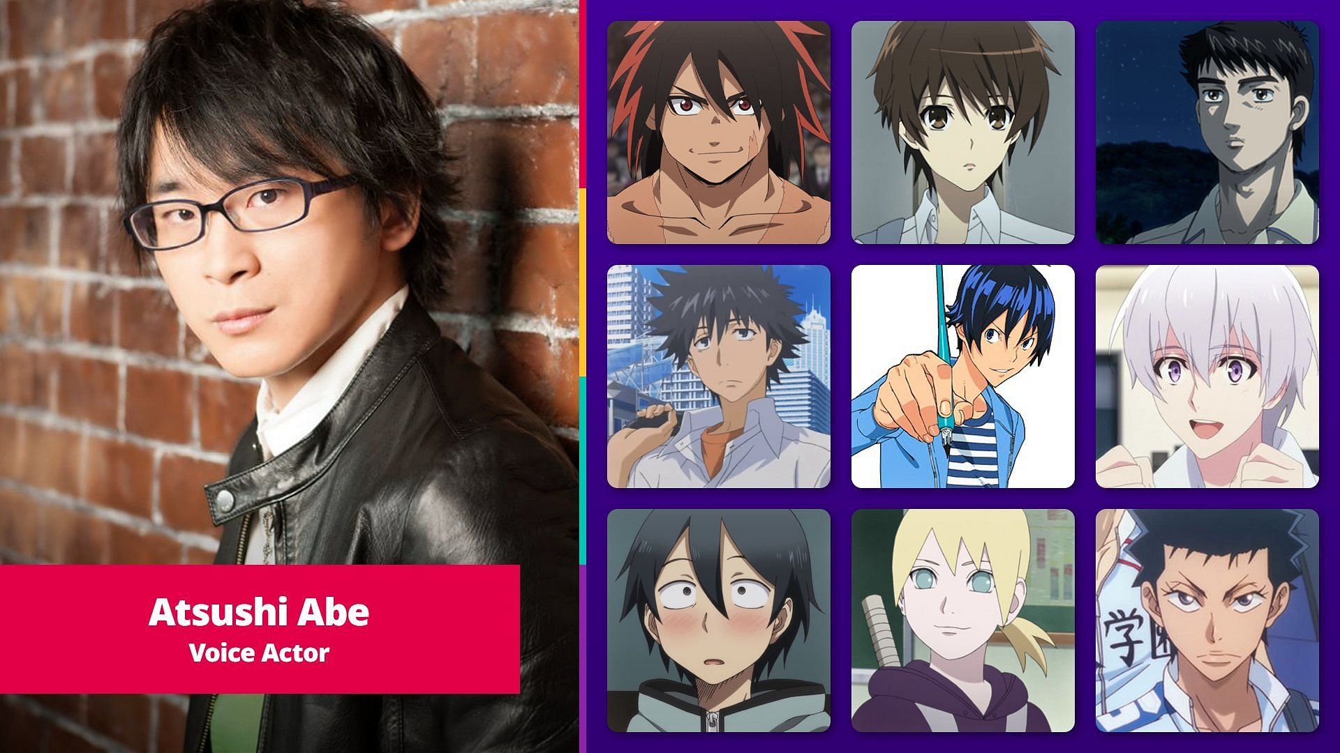 Abe Atsushi voice roles (credit : Crunchyroll)